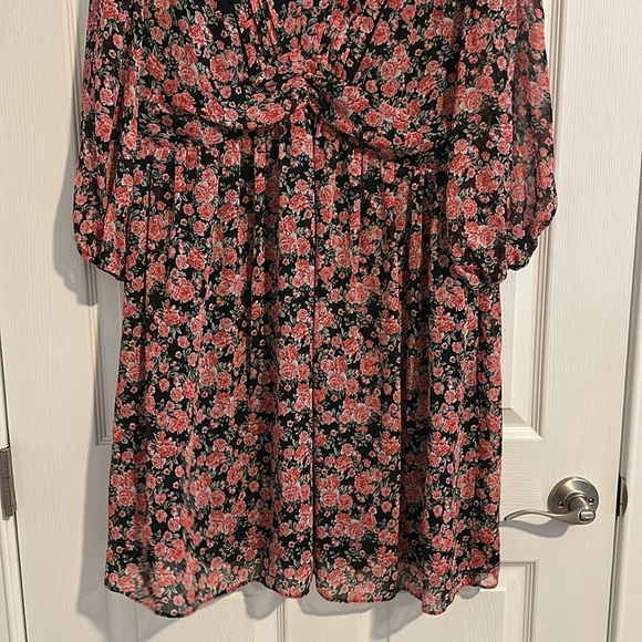 Primary Black and Pink Floral Long Sleeve Dress NWT - Picture 3 of 11